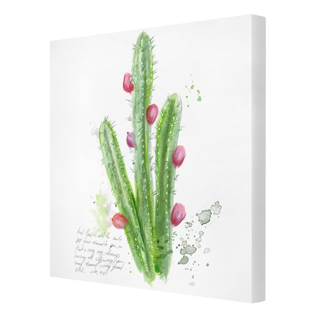 Print on canvas - Cactus With Bibel Verse II