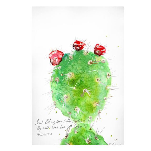 Print on canvas - Cactus With Bibel Verse IV