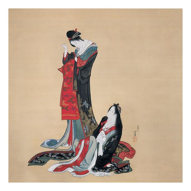 Print on canvas - Katsushika Hokusai - Two Courtesans