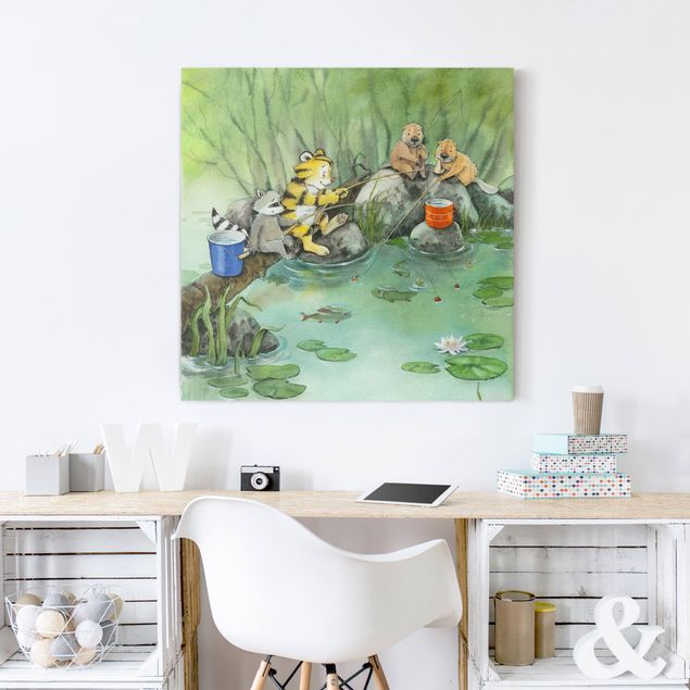 Print on canvas - Little Tiger - Fishing