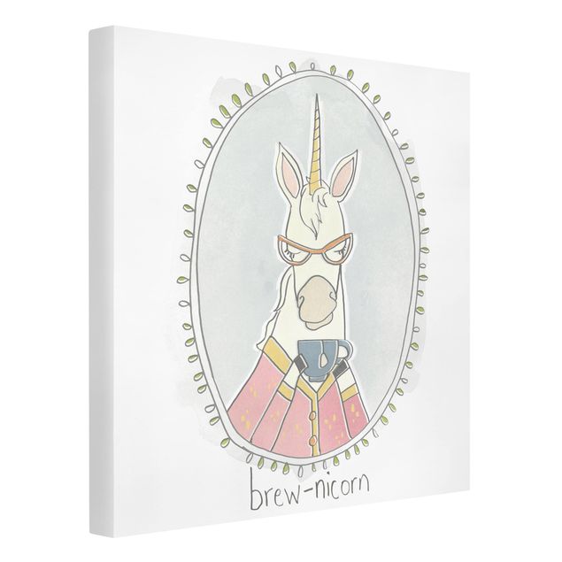 Print on canvas - Caffeinated Unicorn