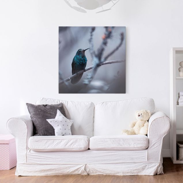 Print on canvas - Hummingbird In Winter