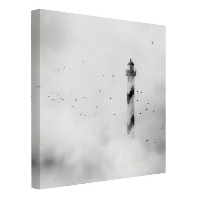 Print on canvas - Lighthouse In The Fog