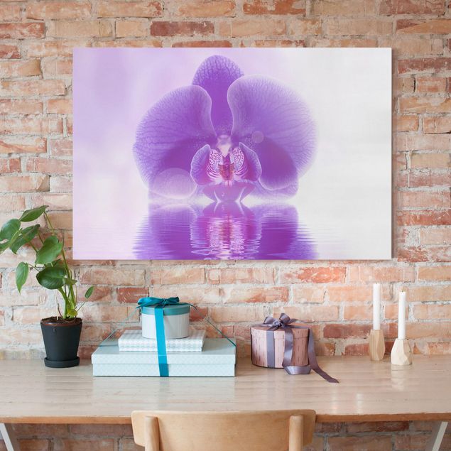 Print on canvas - Purple Orchid On Water