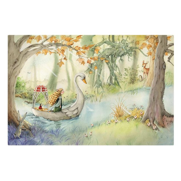 Print on canvas - Lilia the little Princess- The Swan Boat