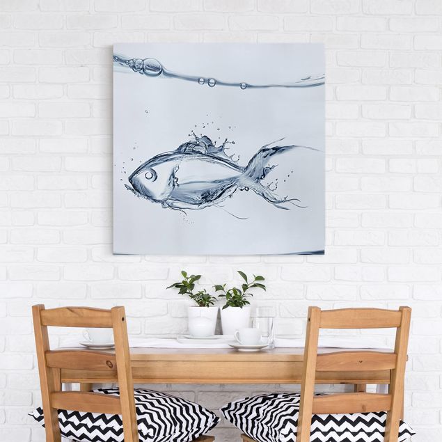 Print on canvas - Liquid Silver Fish