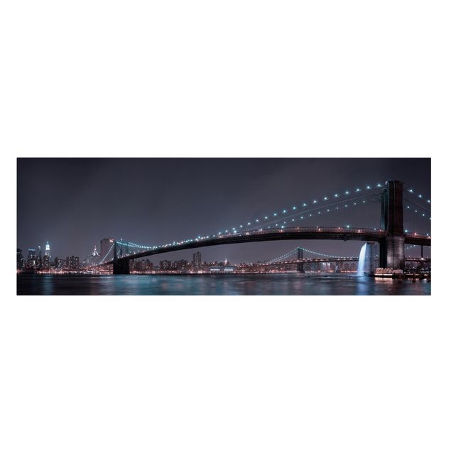 Print on canvas - Manhattan Skyline and Brooklyn Bridge