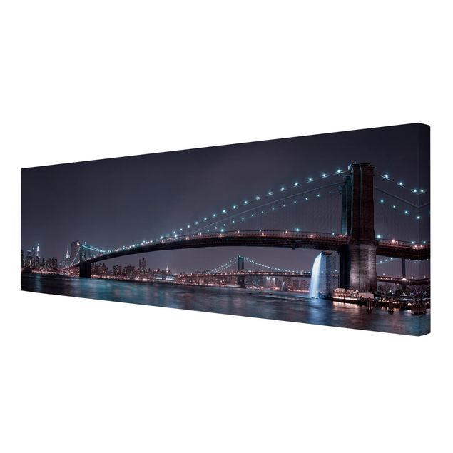Print on canvas - Manhattan Skyline and Brooklyn Bridge