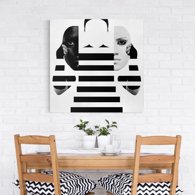 Print on canvas - Masks in Black and White