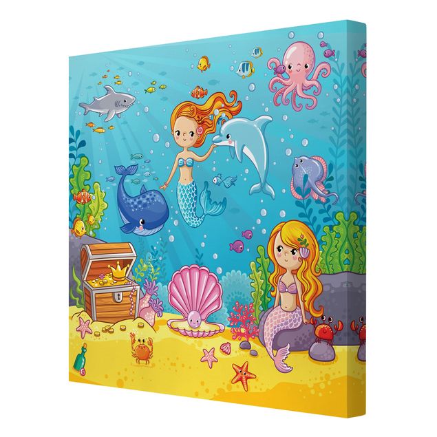 Print on canvas - Mermaid - Underwater World