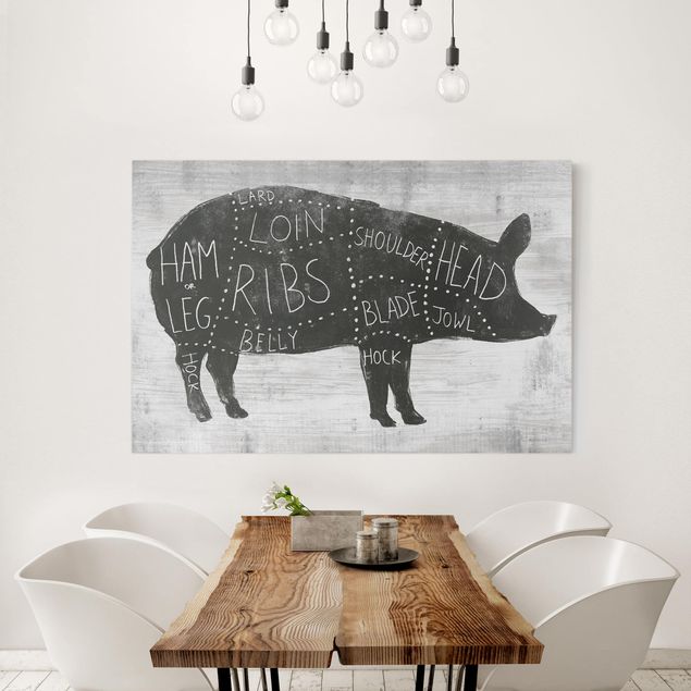 Print on canvas - Butcher Board - Pig