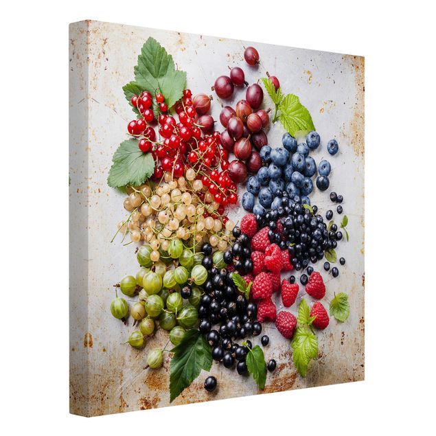 Print on canvas - Mixture Of Berries On Metal