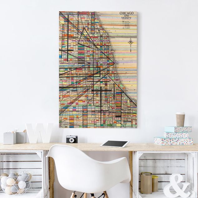 Print on canvas - Modern Map Of Chicago