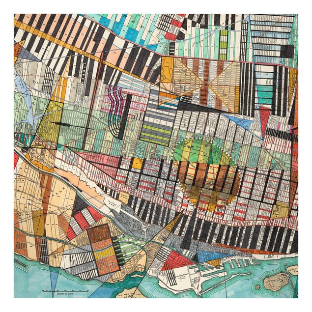 Print on canvas - Modern Map Of Montreal