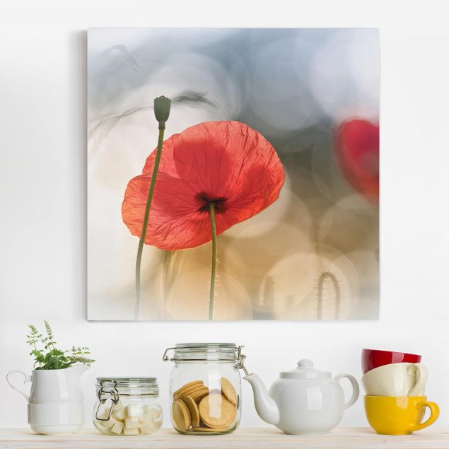 Print on canvas - Poppies In The Morning