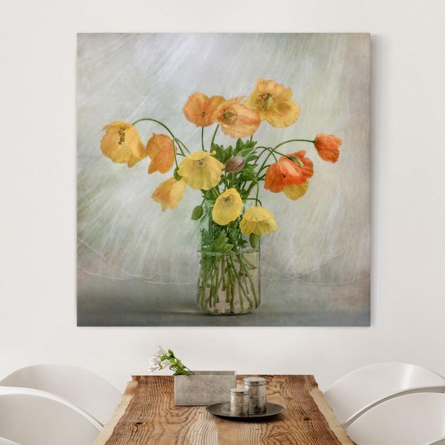 Print on canvas - Poppies in a Vase