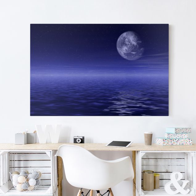 Print on canvas - Moon And Ocean