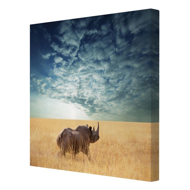 Print on canvas - Rhino In The Savannah