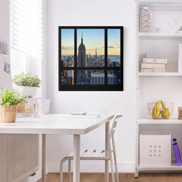 Print on canvas - New York Window View Of The Empire State Building