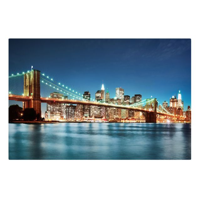 Print on canvas - Nighttime Manhattan Bridge