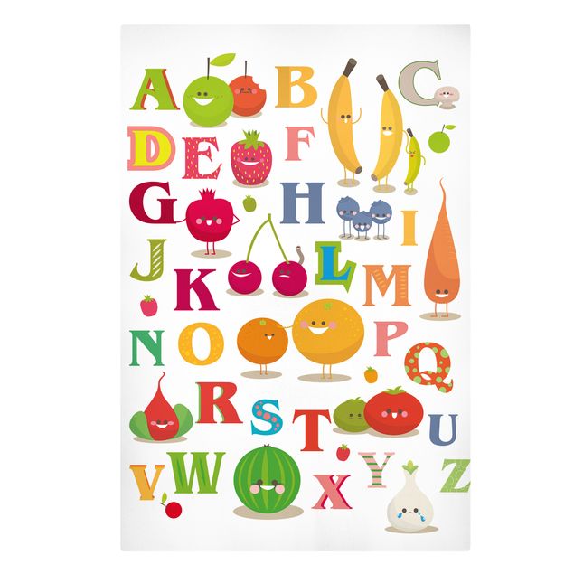 Print on canvas - No.EK120 Funny Fruits & Vegetables Alphabet