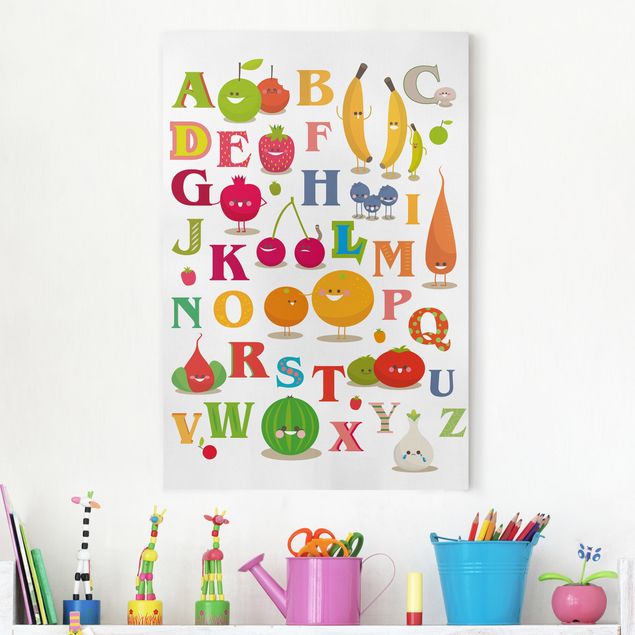Print on canvas - No.EK120 Funny Fruits & Vegetables Alphabet
