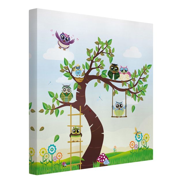 Print on canvas - No.YK23 Funny Owl Tree
