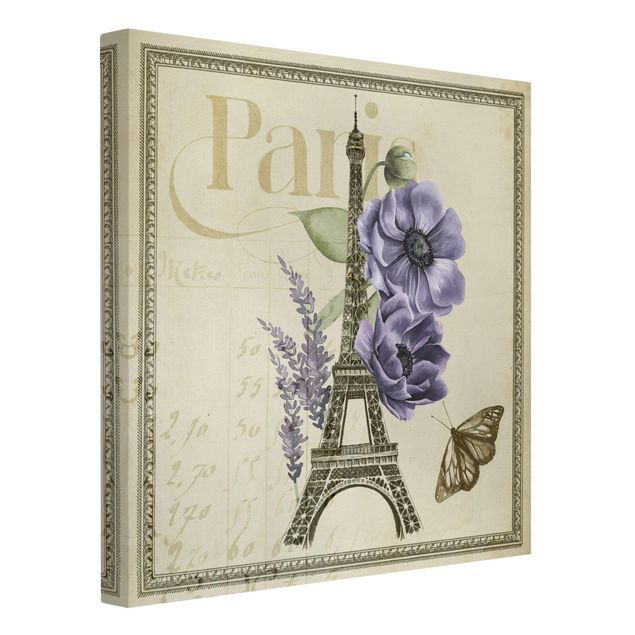 Print on canvas - Paris Collage Eiffel Tower