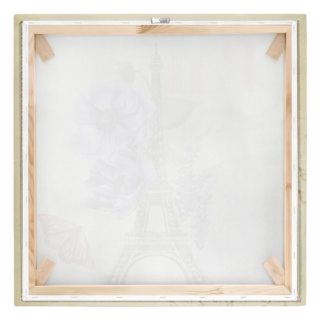 Print on canvas - Paris Collage Eiffel Tower