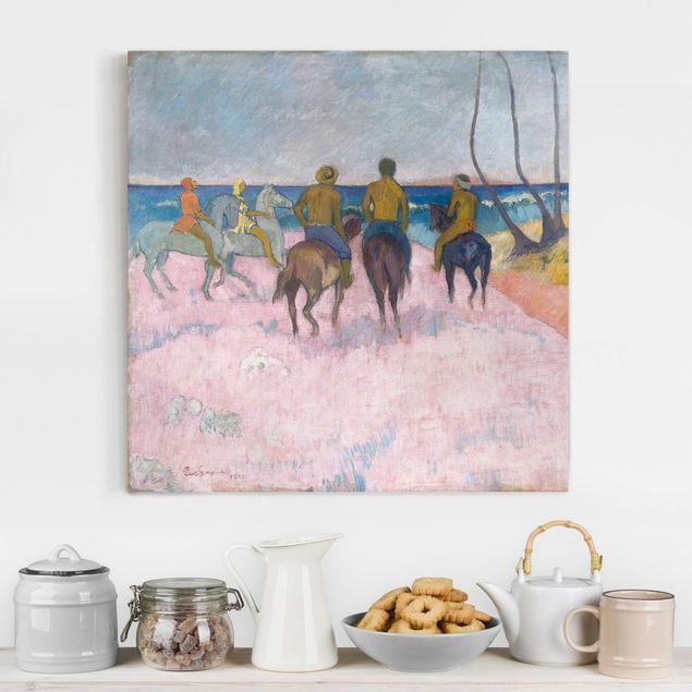 Print on canvas - Paul Gauguin - Riders On The Beach