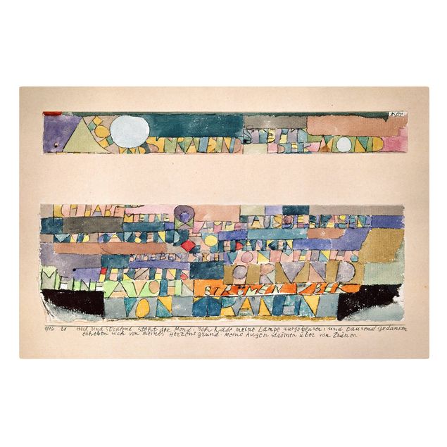 Print on canvas - Paul Klee - High and bright the Moon stands...