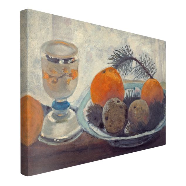 Print on canvas - Paula Modersohn-Becker - Still Life with frosted Glass Mug, Apples and Pine Branch