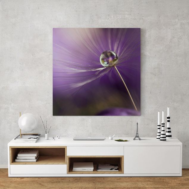 Print on canvas - Dandelion In Violet