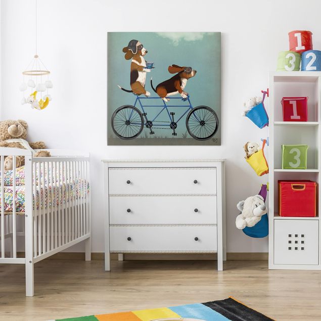 Print on canvas - Cycling - Bassets Tandem