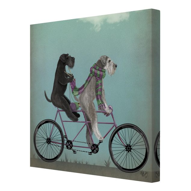 Print on canvas - Cycling - Schnauzer Tandem