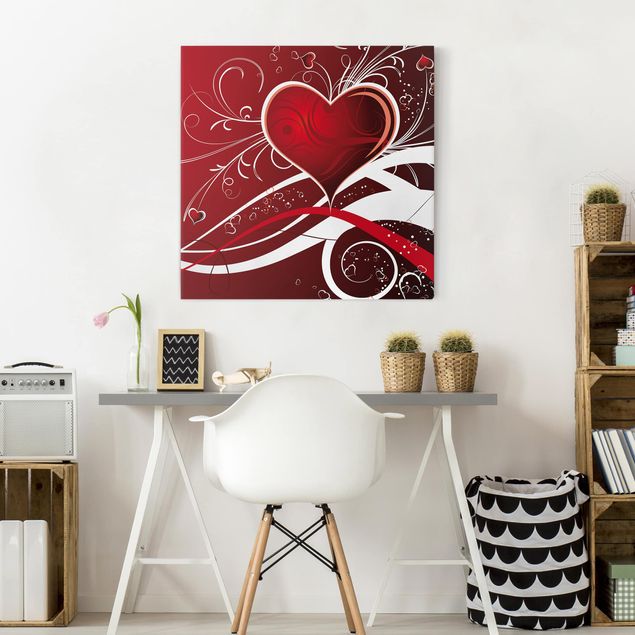 Print on canvas - Red Hearts