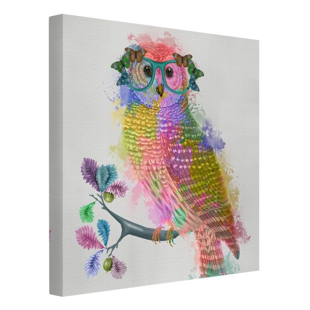Print on canvas - Rainbow Splash Owl