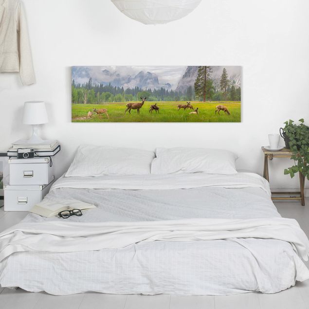 Print on canvas - Deer In The Mountains