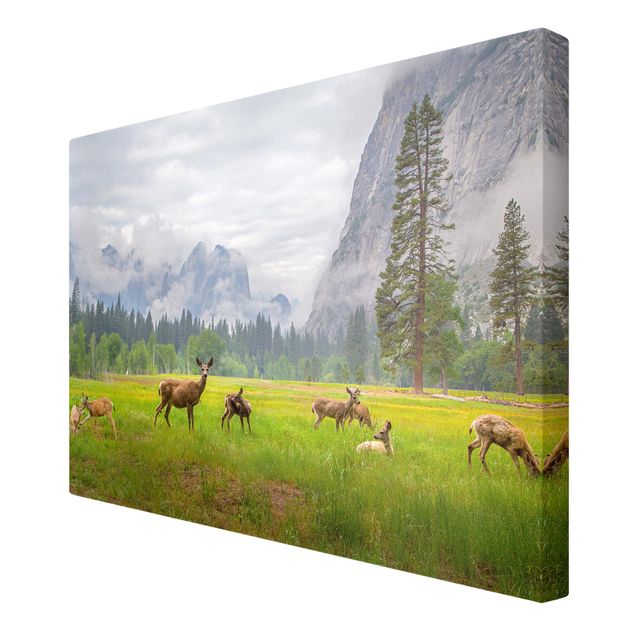 Print on canvas - Deer In The Mountains
