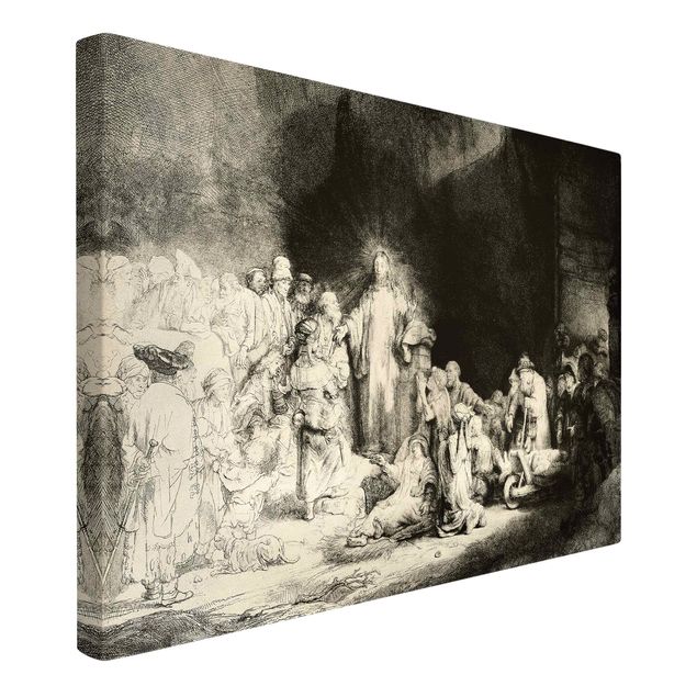 Print on canvas - Rembrandt van Rijn - Christ healing the Sick. The Hundred Guilder