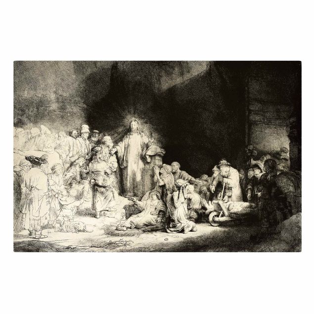 Print on canvas - Rembrandt van Rijn - Christ healing the Sick. The Hundred Guilder