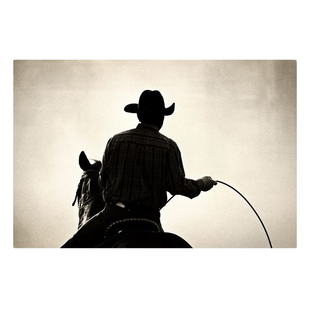 Print on canvas - Riding Cowboy