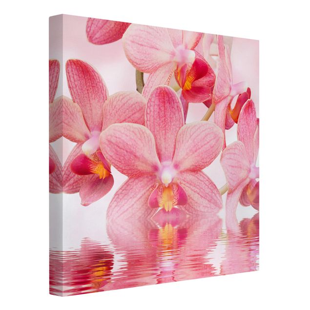 Print on canvas - Light Pink Orchid On Water