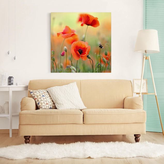 Print on canvas - Red Summer Poppy