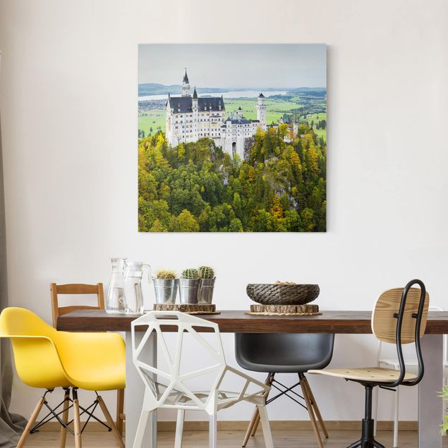 Print on canvas - Neuschwanstein Castle Panorama