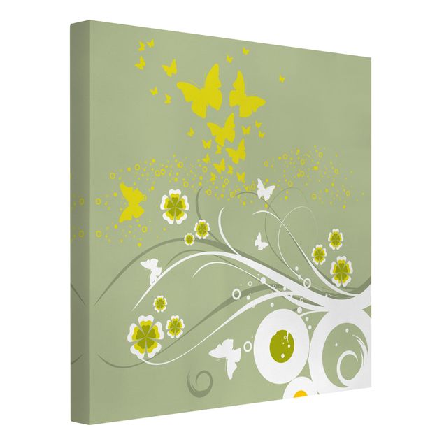 Print on canvas - Butterflies In The Spring
