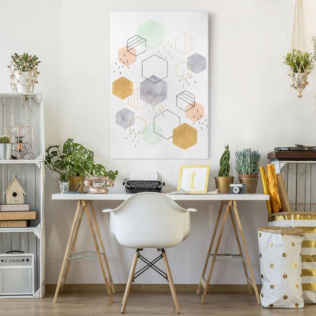 Print on canvas - Hexagonal Scattering I