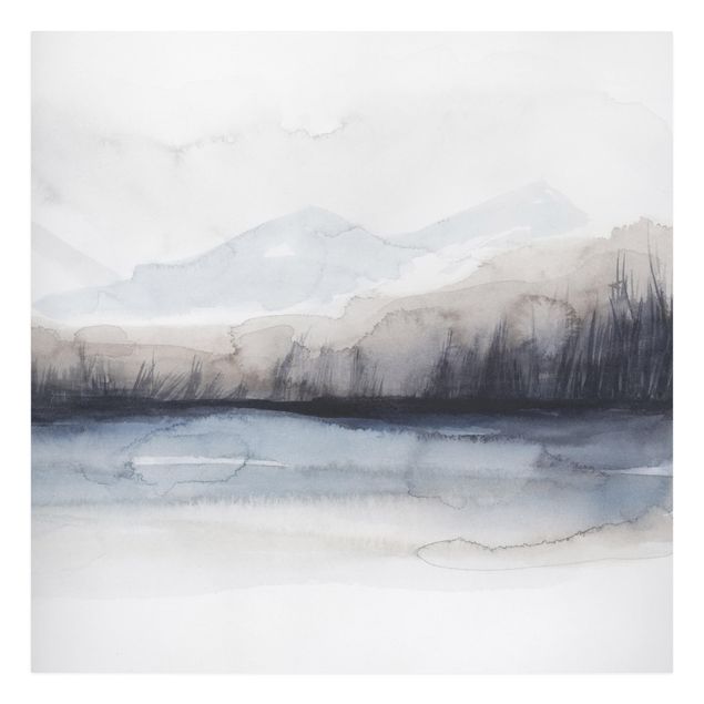 Print on canvas - Lakeside With Mountains I