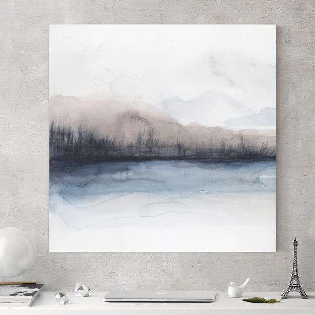 Print on canvas - Lakeside With Mountains II