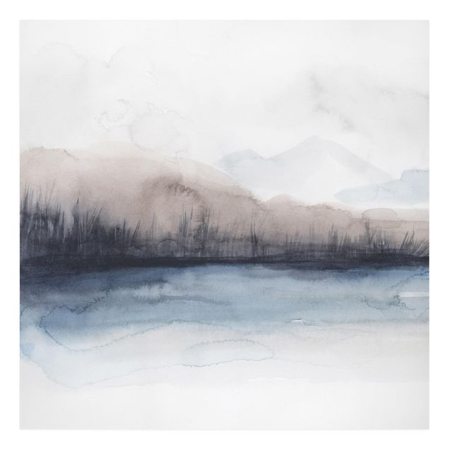 Print on canvas - Lakeside With Mountains II